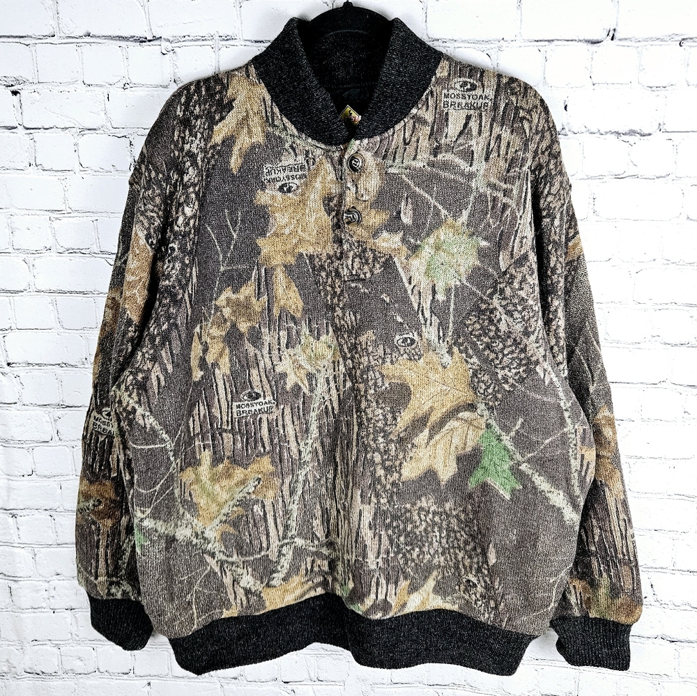 HOT SHOT | vintage mossy oak breakup wool blend fully lined pullover sweater